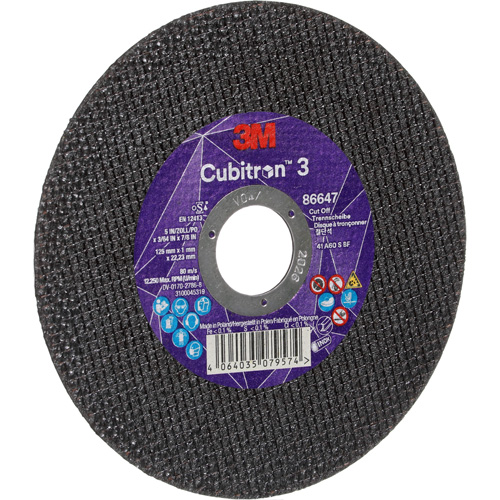 Cubitron 3 Cutting Disc, 5" x 9/32", 3/8" Arbor, Type 41 Nuna Depot Inc.