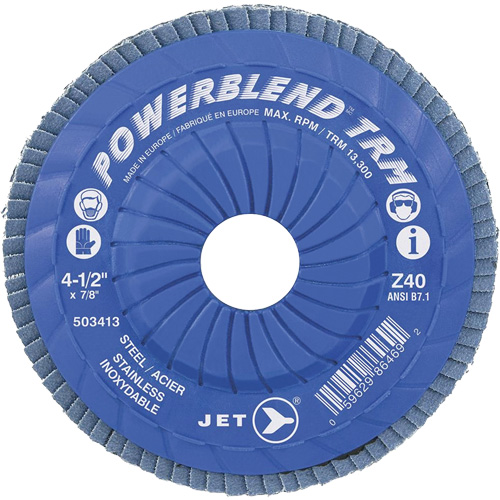 Disque &agrave; lamelles ajustables TRM Powerblend, 4-1/2" x 7/8", Type 29, Grain Z40, Zirconium Nuna Depot Inc.