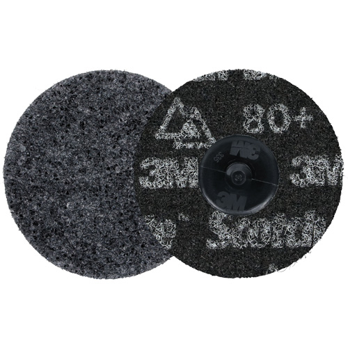 Meule robuste pour le conditionnement de pr&eacute;cision des surfaces Scotch-Brite Roloc, HD-DR, 3" dia., Grain 80+, C&eacute;ramique Nuna Depot Inc.