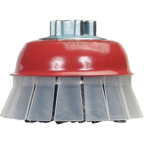 Knotted Wire Cup Brush with Protective Guard, 5" Dia. x 5/8"-11 Arbor Nuna Depot Inc.