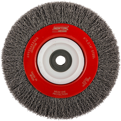Crimped Bench Wheel, 6" Dia., 0.014" Fill, 1/2"-2 Arbor Nuna Depot Inc.