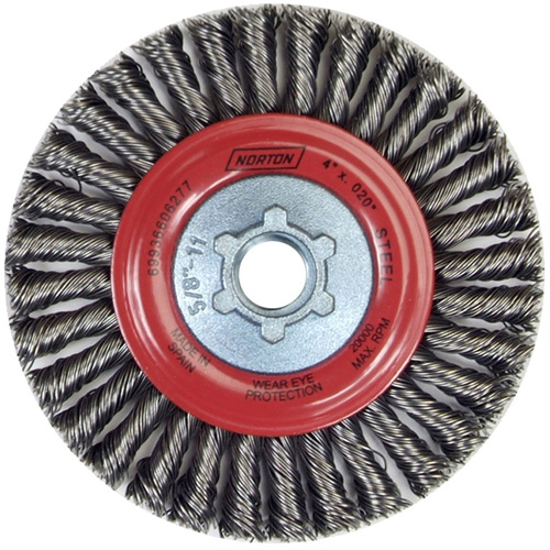 Stringer Bead Knot Wire Brush For Angle Grinders, 4" Dia., 0.02" Fill, 5/8"-11 Arbor, Steel Nuna Depot Inc.
