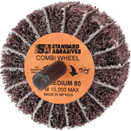 Standard Abrasives Buff and Blend Combi-Wheel 898001, 2" Dia. x 1" W, 1/4" Arbor, Aluminum Oxide Nuna Depot Inc.