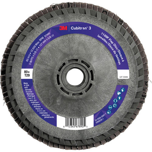 Cubitron 3 Flap Disc 1169F, 5" x 5/8"-11, Type T29, 80+ Grit, Ceramic Nuna Depot Inc.