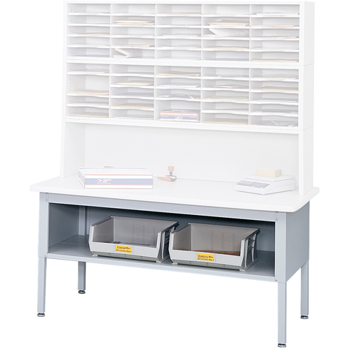 E-z Sort&reg; Mailroom Furniture-sorting Tables With Shelf-base Table With Shelf, 60" W x 28" D x 36" H, Laminate Nuna Depot Inc.