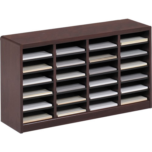 Casier &agrave; compartiments E-Z Stor pour documentation, Stationnaire, 24 fentes, Bois, 40" la x 11-3/4" p x 23" h Nuna Depot Inc.