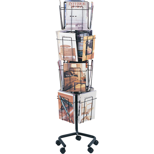 Pr&eacute;sentoirs pivotants pour documentation, Rotatif, 16 fentes, Fil m&eacute;tallique, 15" la x 15" p x 60" h Nuna Depot Inc.