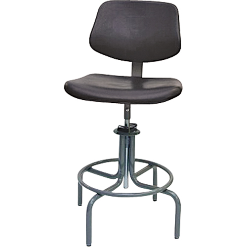 600 Series Rectangular Stool with Back , Mobile, Adjustable, 25" - 31", Polyurethane Seat, Black Nuna Depot Inc.