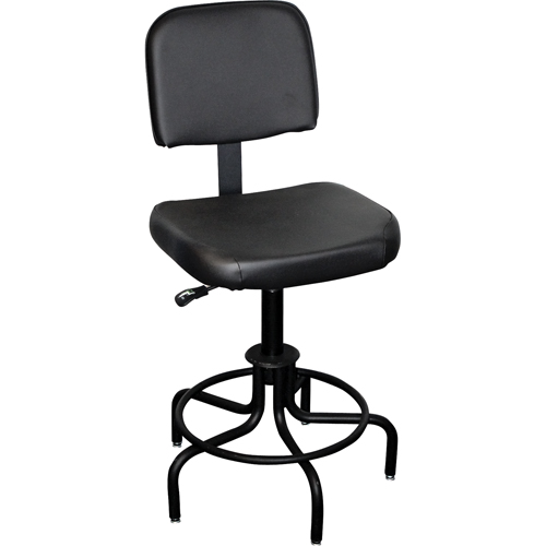 6000 Series Stool with Back, Stationary, Adjustable, 26" - 31", Vinyl Seat, Black Nuna Depot Inc.