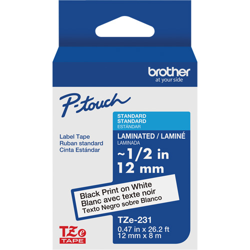 Tze Tape Cartridges, 12 mm x 26-1/4', Black on White Nuna Depot Inc.