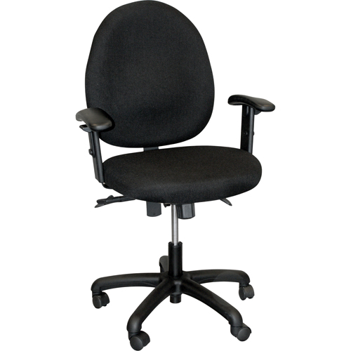 900 Series Mid-Back Ergonomic Steno Chair, Drafting, Adjustable, 22", Fabric Seat, Black Nuna Depot Inc.