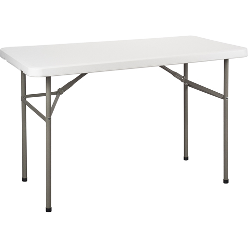 Folding Table, Rectangular, 48" L x 24" W, Polyethylene, White Nuna Depot Inc.