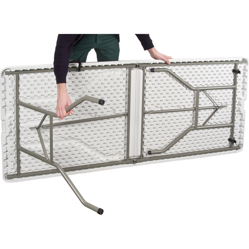 Table se pliant en deux, Rectangulaire, 72" l x 30" la, Poly&eacute;thyl&egrave;ne, Blanc Nuna Depot Inc.