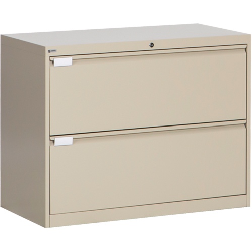 Lateral Filing Cabinet, Steel, 2 Drawers, 36" W x 18" D x 27-7/8" H, Beige Nuna Depot Inc.