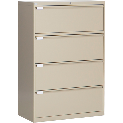 Lateral Filing Cabinet, Steel, 4 Drawers, 36" W x 18" D x 53-3/8" H, Beige Nuna Depot Inc.