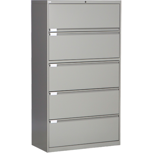 Classeur lat&eacute;ral, Acier, 5 tiroirs, 36" la x 18" p x 65-1/2" h, Gris Nuna Depot Inc.