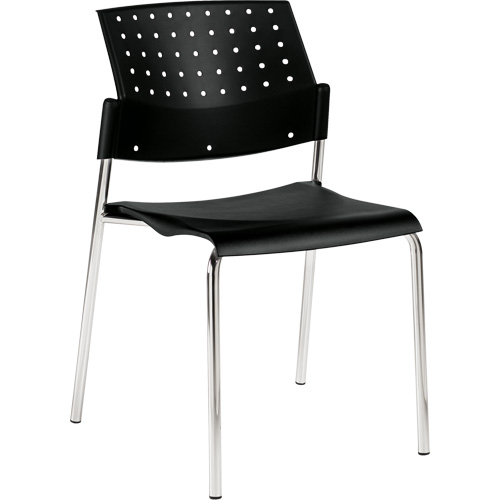 Chaise sans accoudoirs empilables, Plastique, Hauteur 33", Capacit&eacute; 300 lb, Noir Nuna Depot Inc.