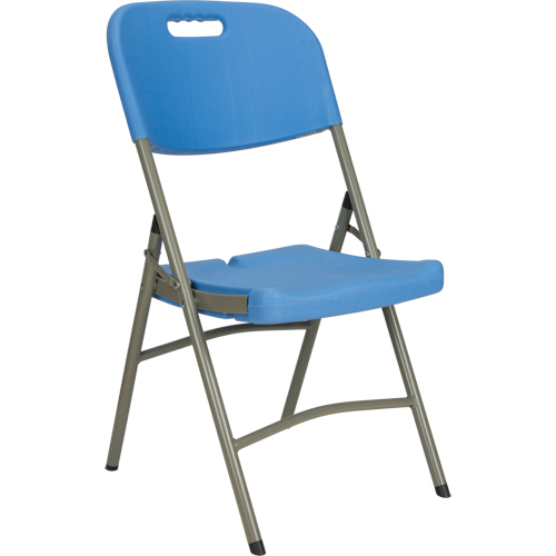 Folding Chair, Polyethylene, Blue, 350 lbs. Weight Capacity Nuna Depot Inc.