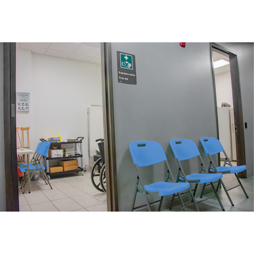 Folding Chair, Polyethylene, Blue, 350 lbs. Weight Capacity Nuna Depot Inc.