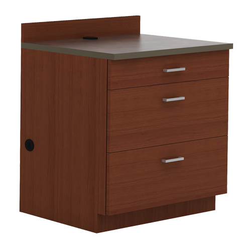 Armoire modulaire de base, 3 tiroirs, 36" la x 25" p x 39" h, Acajou Nuna Depot Inc.