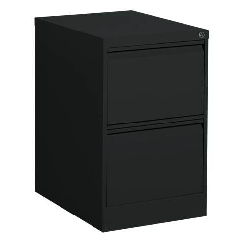 Vertical Filing Cabinet, Steel, 2 Drawers, 18-1/7" W x 25" D x 29" H, Black Nuna Depot Inc.