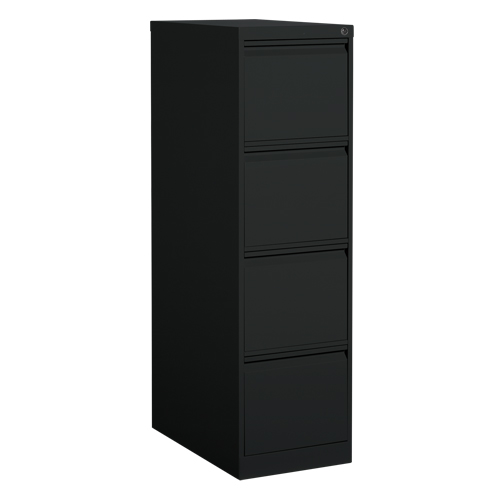 Vertical Filing Cabinet, Steel, 4 Drawers, 15-1/7" W x 25" D x 52" H, Black Nuna Depot Inc.