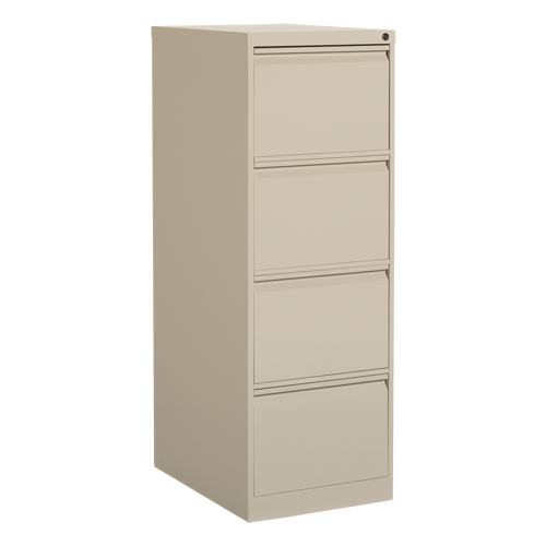 Vertical Filing Cabinet, Steel, 4 Drawers, 18-1/7" W x 25" D x 52" H, Beige Nuna Depot Inc.