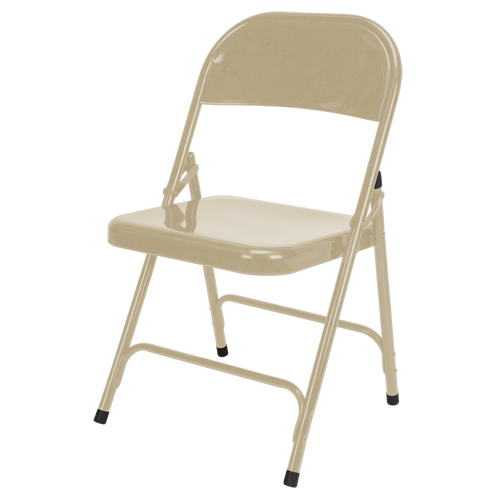 Folding Chair, Steel, Beige, 300 lbs. Weight Capacity Nuna Depot Inc.