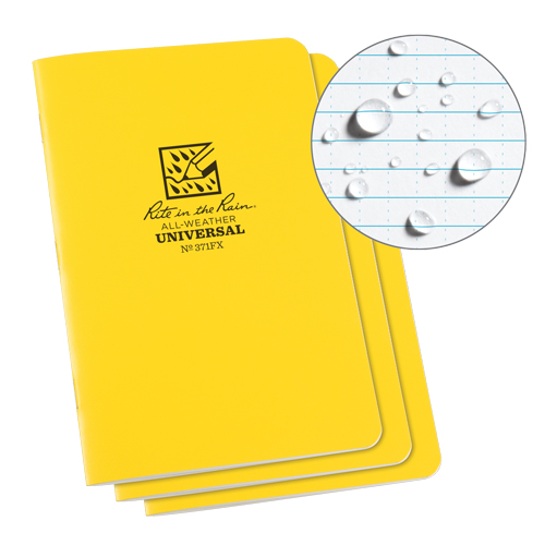 All-Weather Notebook, Soft Cover, Yellow, 48 Pages, 4-5/8" W x 7" L Nuna Depot Inc.