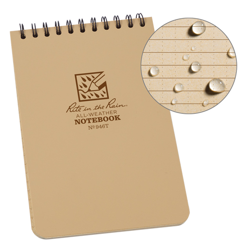Pocket Top-Spiral Notebook, Soft Cover, Tan, 100 Pages, 4" W x 6" L Nuna Depot Inc.