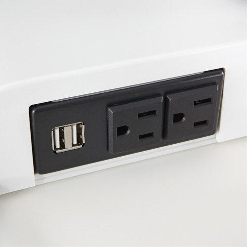 Bureau &eacute;lectrique assis/debout Soar avec bras d&eacute;cran double, Mod&egrave;le de bureau, 37-1/4" h x 27-3/4" la x 22" p, Blanc Nuna Depot Inc.