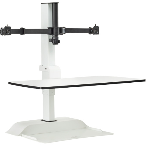 Bureau &eacute;lectrique assis/debout Soar avec bras d&eacute;cran double, Mod&egrave;le de bureau, 37-1/4" h x 27-3/4" la x 22" p, Blanc Nuna Depot Inc.