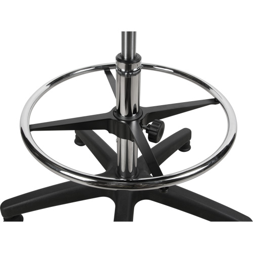 Tabouret robuste et ergonomique, Stationnaire, Ajustable, 39” - 48”, Polyur&eacute;thane Si&egrave;ge, Noir Nuna Depot Inc.