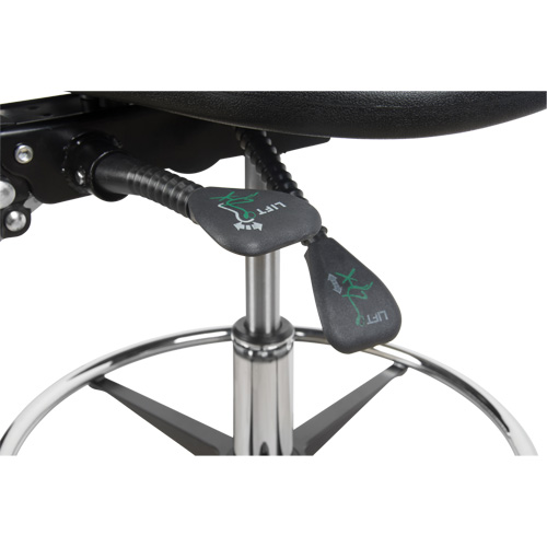 Tabouret robuste et ergonomique, Mobile, Ajustable, 39" - 48", Polyur&eacute;thane Si&egrave;ge, Noir Nuna Depot Inc.