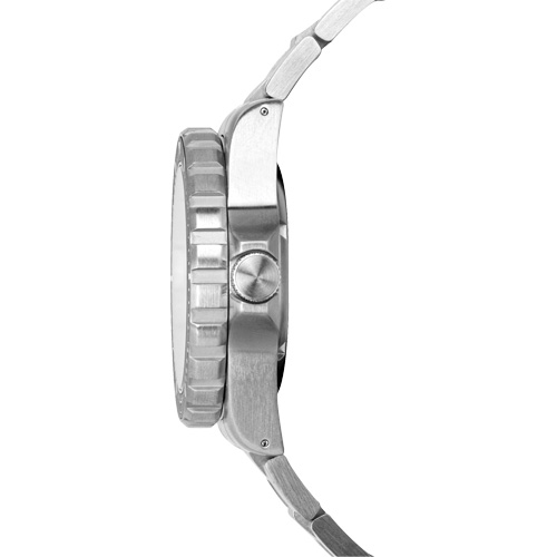 Grande montre automatique de plong&eacute;e avec feuille d'&eacute;rable gris et bracelet en acier inoxydable, Num&eacute;rique, &agrave; piles, 41 mm, Argent Nuna Depot Inc.