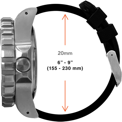 Grande montre automatique de plong&eacute;e, Num&eacute;rique, &agrave; piles, 41 mm, Noir Nuna Depot Inc.