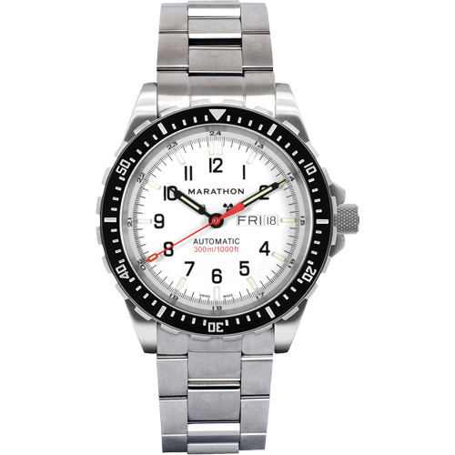 Tr&egrave;s grande montre automatique &eacute;dition arctique avec jour/date avec bracelet en acier inoxydable, Num&eacute;rique, &agrave; piles, 46 mm, Argent Nuna Depot Inc.