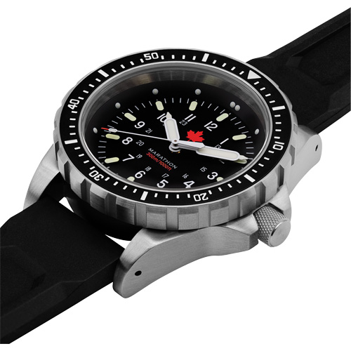Red Maple Jumbo Diver's Quartz Watch, Digital, Battery Operated, 46 mm, Black Nuna Depot Inc.