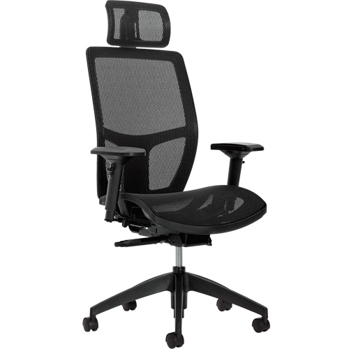 Chaise &agrave; dossier moyen avec m&eacute;canisme &agrave; basculement synchronis&eacute; &agrave; d&eacute;tection de poids Format+, Mailles, Noir, Capacit&eacute; 300 lb Nuna Depot Inc.
