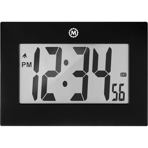 Horloge &agrave; grand cadre, Num&eacute;rique, &agrave; piles, 9" la x 1" p x 6,5" h, Noir Nuna Depot Inc.
