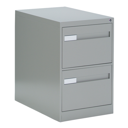 Vertical Filing Cabinet with Recessed Drawer Handles, 2 Drawers, 18.15" W x 26.56" D x 29" H, Grey Nuna Depot Inc.