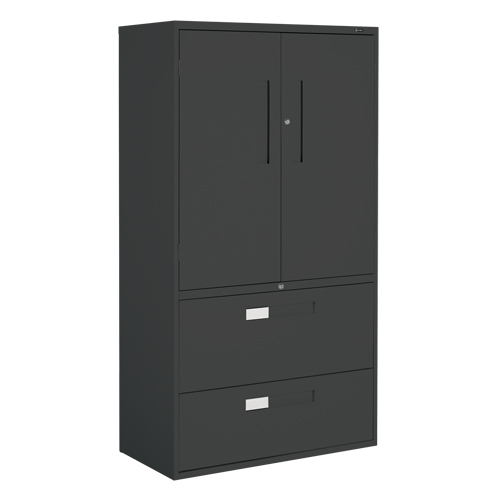 Multi-Stor Cabinet, Steel, 3 Shelves, 65-1/4" H x 36" W x 18" D, Black Nuna Depot Inc.