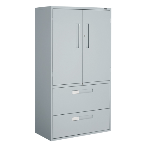 Multi-Stor Cabinet, Steel, 3 Shelves, 65-1/4" H x 36" W x 18" D, Grey Nuna Depot Inc.