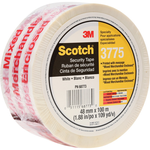 Scotch&reg; 3775 Box Sealing Tape with Message, Hot Melt Adhesive, 2 mils, 48 mm (1-22/25") x 100 m (328') Nuna Depot Inc.