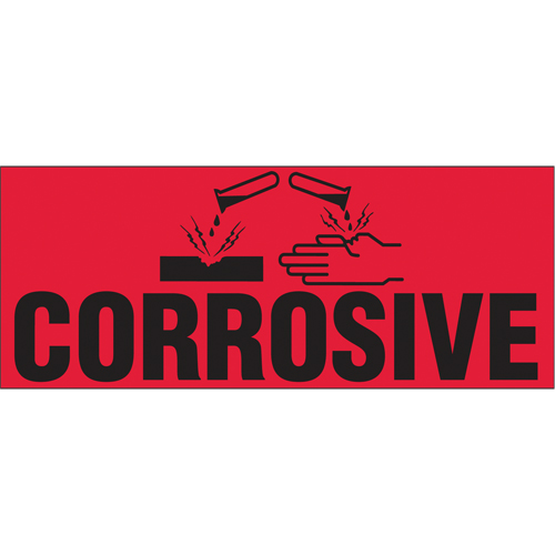 "Corrosive" Special Handling Labels, 5" L x 2" W, Black on Red Nuna Depot Inc.