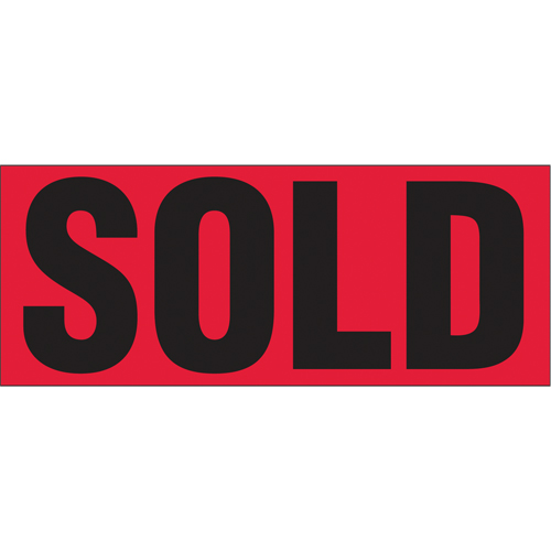 "Sold" Special Handling Labels, 5" L x 2" W, Black on Red Nuna Depot Inc.
