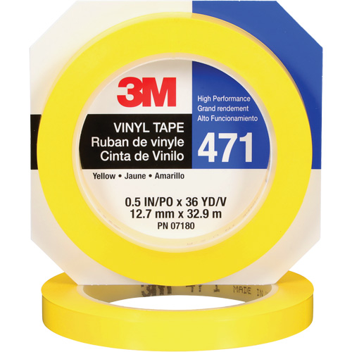 Ruban en vinyle 471, 12 mm (1/2") la x 32,9 m (108') lo, 5,3 mils, Jaune Nuna Depot Inc.