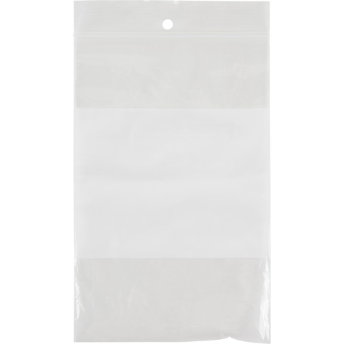 White Block Poly Bags, Reclosable, 6" x 4", 2 mils Nuna Depot Inc.
