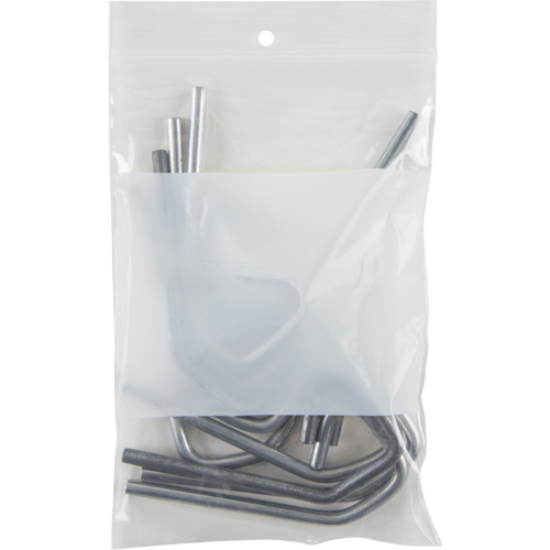 White Block Poly Bags, Reclosable, 6" x 4", 2 mils Nuna Depot Inc.