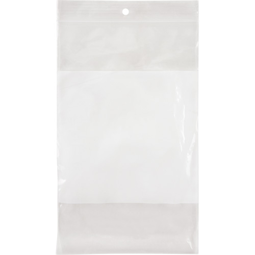 White Block Poly Bags, Reclosable, 8" x 5", 2 mils Nuna Depot Inc.